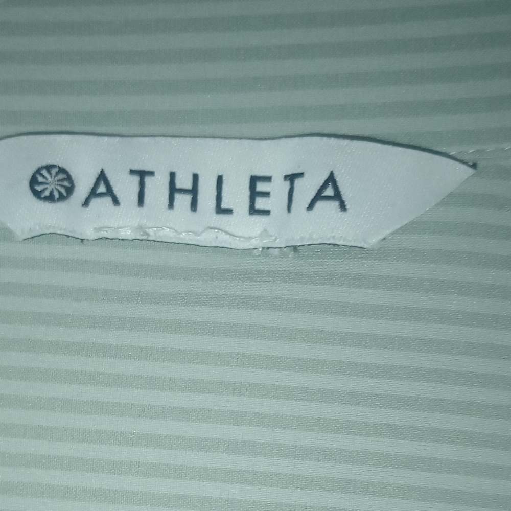 Athleta Women's Light Blue Striped Button Down Shirt - Picture 4 of 6